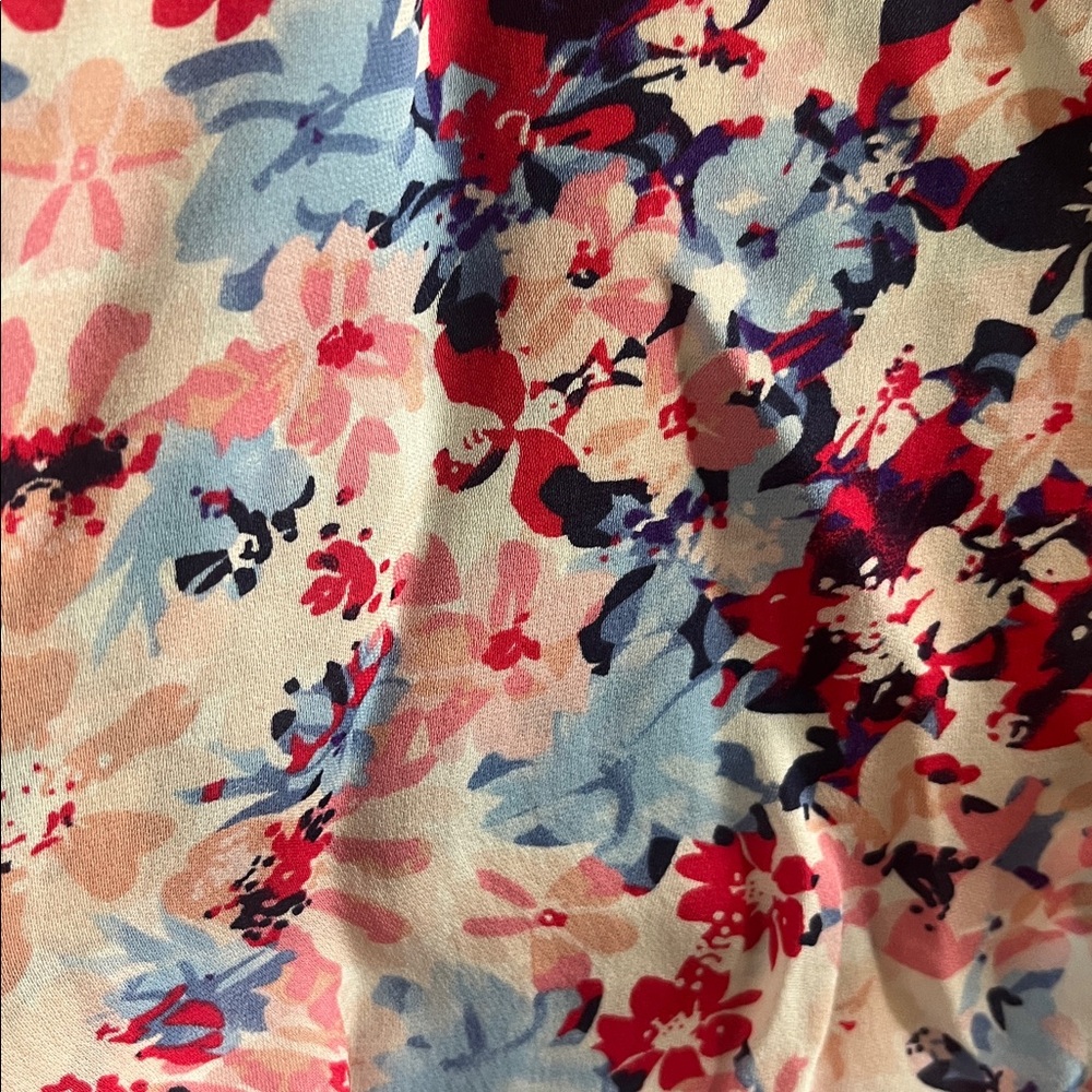 PARKER 100% SILK FLORAL CRISS CROSS FRONT STRAPPY FLOWY DRESS SIZE MEDIUM - Picture 16 of 16